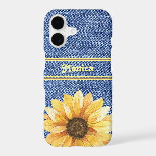 Personalised Yellow Sunflower & Denim