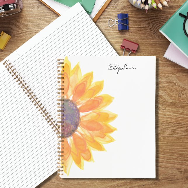 Personalised Yellow Sunflower Notebook (Creator Uploaded)