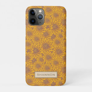 Personalised Yellow Sunflower Pattern iPhone Case