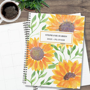 Personalised Yellow Sunflower  Planner