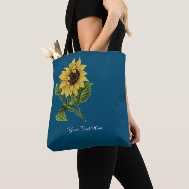 Personalised Yellow Sunflower Tote Bag (Close Up)