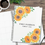 Personalised Yellow Sunflowers 2023 Planner<br><div class="desc">This pretty Planner is decorated with watercolor sunflowers and green foliage. You can personalise it by adding your name and changing the year. Use the Design Tool option to change the text size, style, and colour. Because we create our artwork you won't find this exact image from other designers. Original...</div>