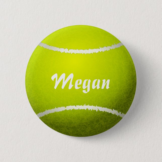 Personalised Yellow Tennis Ball 6 Cm Round Badge (Front)