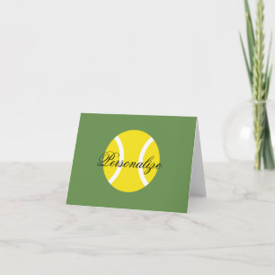 Personalised yellow tennis ball Birthday party Note Card