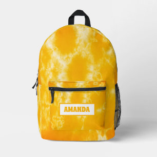 Personalised Yellow Tie Dye  Printed Backpack