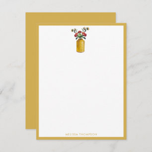Personalised Yellow Vintage Watercolor Flowers Card