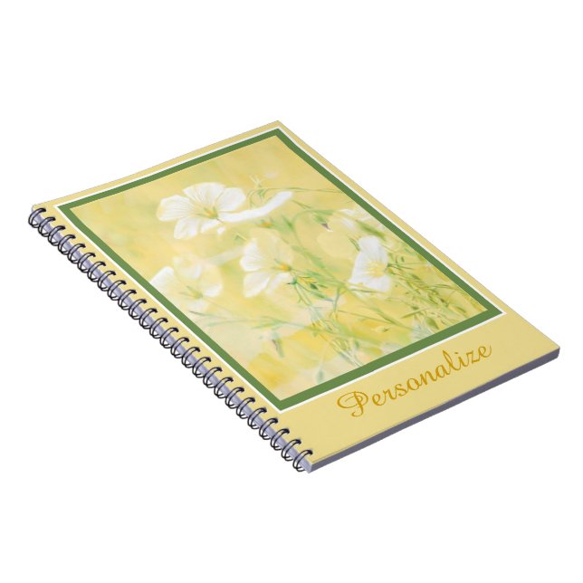 Personalised Yellow wildflowers Notebook (Right Side)