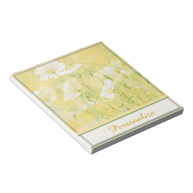 Personalised Yellow wildflowers  Notepad (Angled)