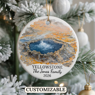 Personalised Yellowstone National Park, Montana Ceramic Tree Decoration