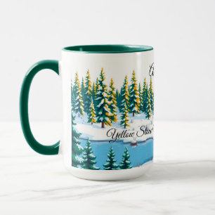Personalised Yellowstone Winter Scene Coffee Mug
