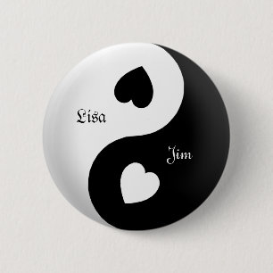 Personalised Yin Yang Love Button