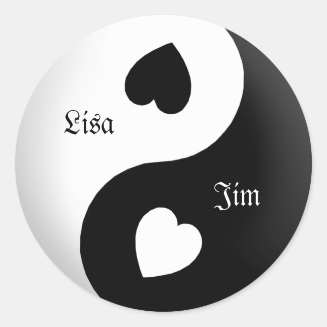 Personalised Yin Yang Love Stickers (Front)