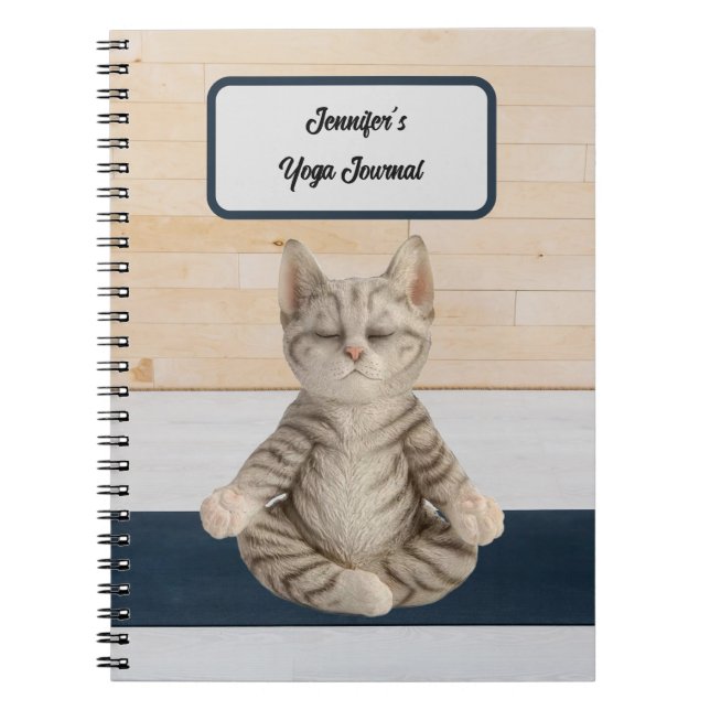 Personalised Yoga Cat Journal (Front)