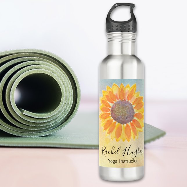 Personalised Yoga Instructor Sunflower 710 Ml Water Bottle (Creator Uploaded)