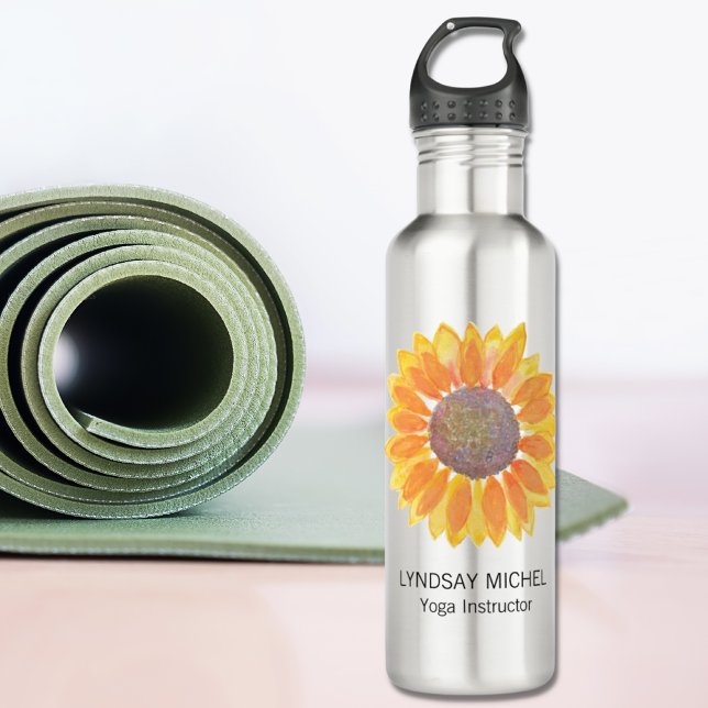 Personalised Yoga Instructor Sunflower 710 Ml Water Bottle (Creator Uploaded)