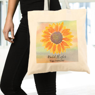 Personalised Yoga Instructor Sunflower Tote Bag