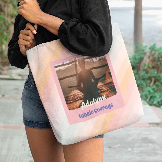 Personalised Yoga Lover Teacher Mum Women Gift Tote Bag (Personalized Yoga Lover Teacher Mom Women Gift)