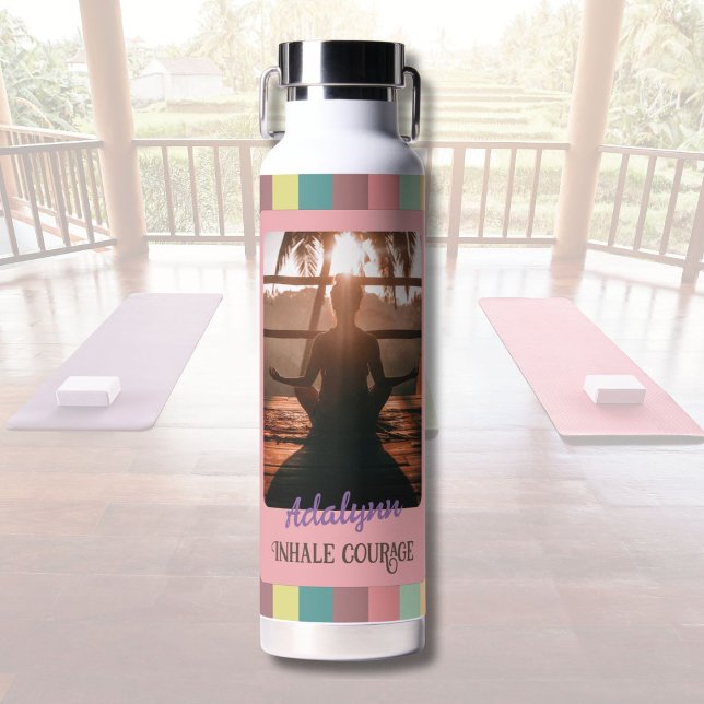 Personalised Yoga Lover Teacher Mum Women Gift Water Bottle (Personalized Yoga Lover Teacher Mom Women Gift)