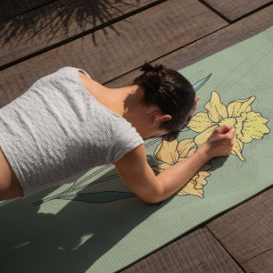 Personalised Yoga Mat - December Narcissus Flower 