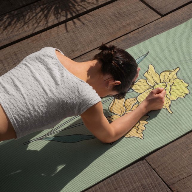 Personalised Yoga Mat - December Narcissus Flower  (Creator Uploaded)
