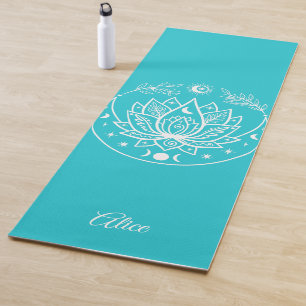 Personalised Yoga Mat Meditation Gift Turquoise