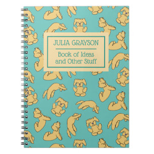 Personalised Yoga Pose Dog Pattern Custom Name Notebook