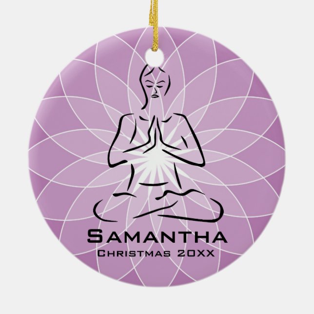 Personalised Yoga Pose Ornament (Back)