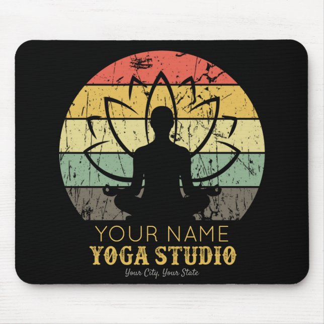 Personalised Yoga Studio Fitness Instructor Guru Mouse Pad (Front)