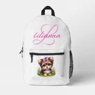 Personalised Yorkie Printed Backpack