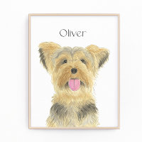 Personalised Yorkie Yorkshire Terrier Art