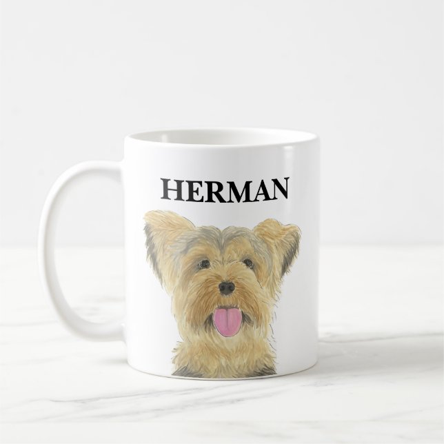 Personalised Yorkie Yorkshire Terrier Coffee Mug (Left)