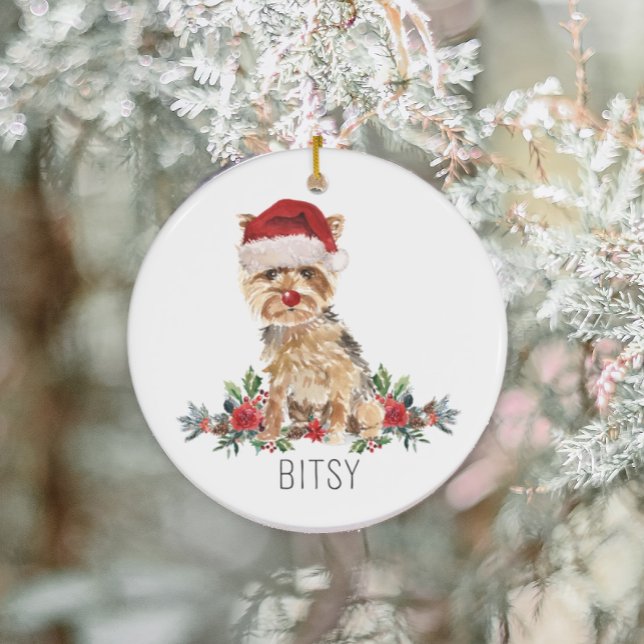 Personalised Yorkshire Terrier Christmas  Ceramic Tree Decoration (Creator Uploaded)