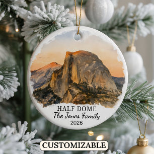 Personalised Yosemite Half Dome, Custom California Ceramic Tree Decoration