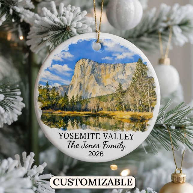 Personalised Yosemite Valley, Custom California Ceramic Tree Decoration (Creator Uploaded)