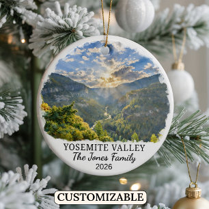 Personalised Yosemite Valley, Custom California Ceramic Tree Decoration