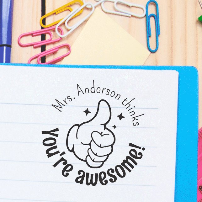 Personalised You Are Awesome Thumbs Up  Self-inking Stamp (Creator Uploaded)