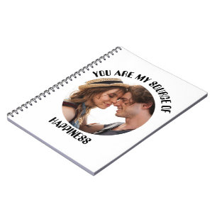 Personalised You Are My Source of Happiness Photo Notebook