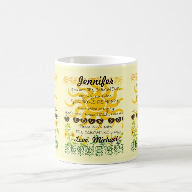 Personalised You Are My Sunshine Coffee Mug (Center)