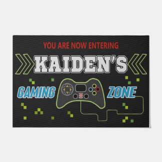 Personalised You Are Now Entering Gaming Zone Doormat