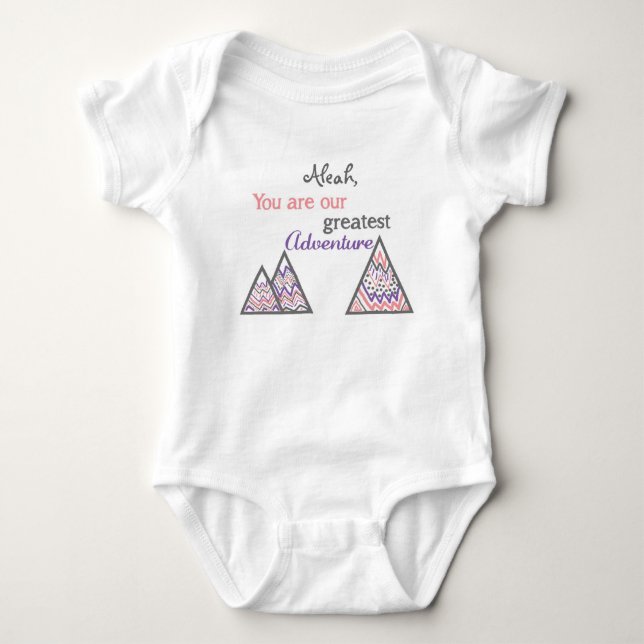 Personalised You are our greatest adventure Baby Bodysuit (Front)