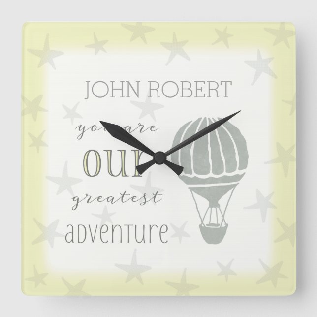 Personalised You Are Our Greatest Adventure Square Wall Clock (Front)
