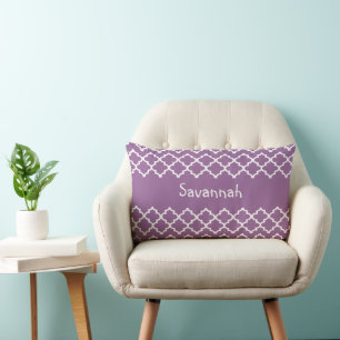 Personalised You Choose Colour Zigzag Cute Font Lumbar Cushion