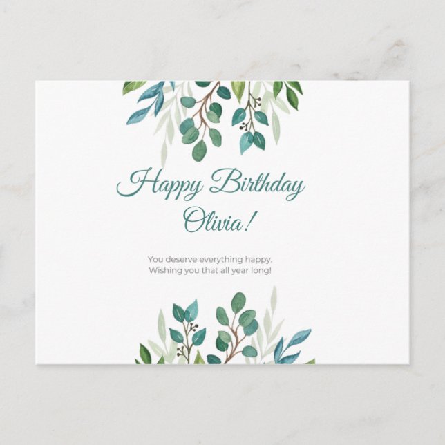 Personalised - You deserve everything happy Postcard (Front)