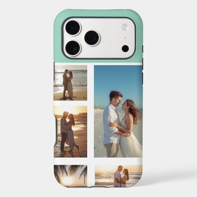 Personalised Your 5 Photo Collage on Teal (Back)
