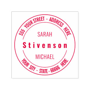 Personalised Your Address Round Self-inking Stamp