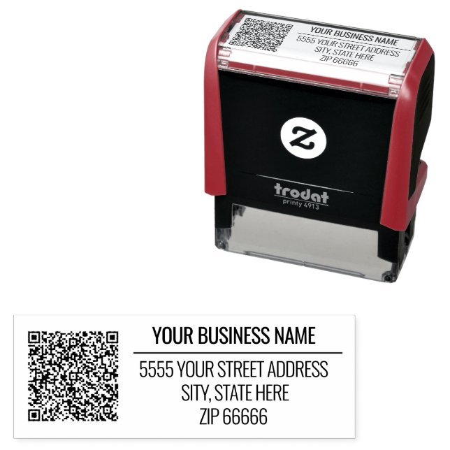 Personalised Your Address Stamp with QR Code (In Situ)