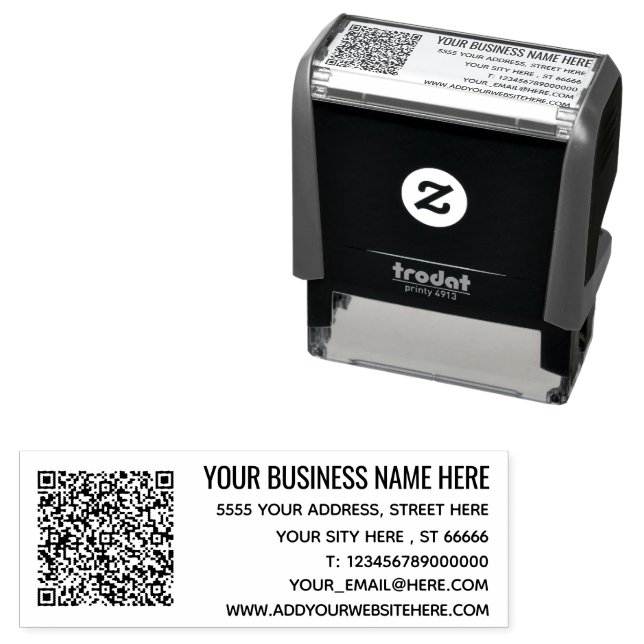 Personalised Your Address Stamp with QR Code (In Situ)