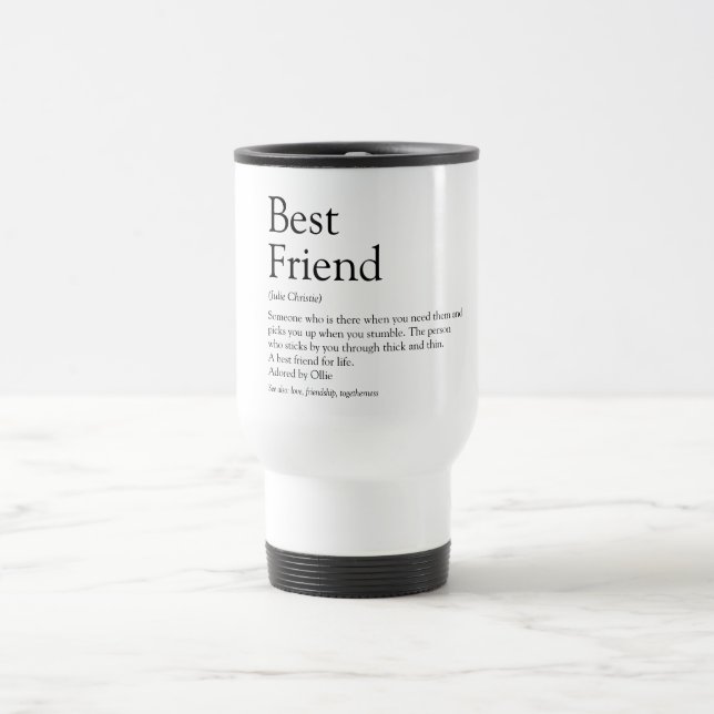 Personalised Your Best Friend Definition Fun Travel Mug (Center)