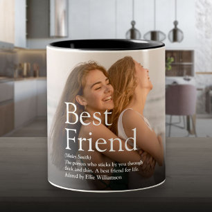 Personalised Your Best Friend Photo and Definition Two-Tone Coffee Mug