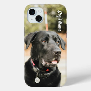Personalised your Black Labrador Dog Photo & Name iPhone 15 Mini Case